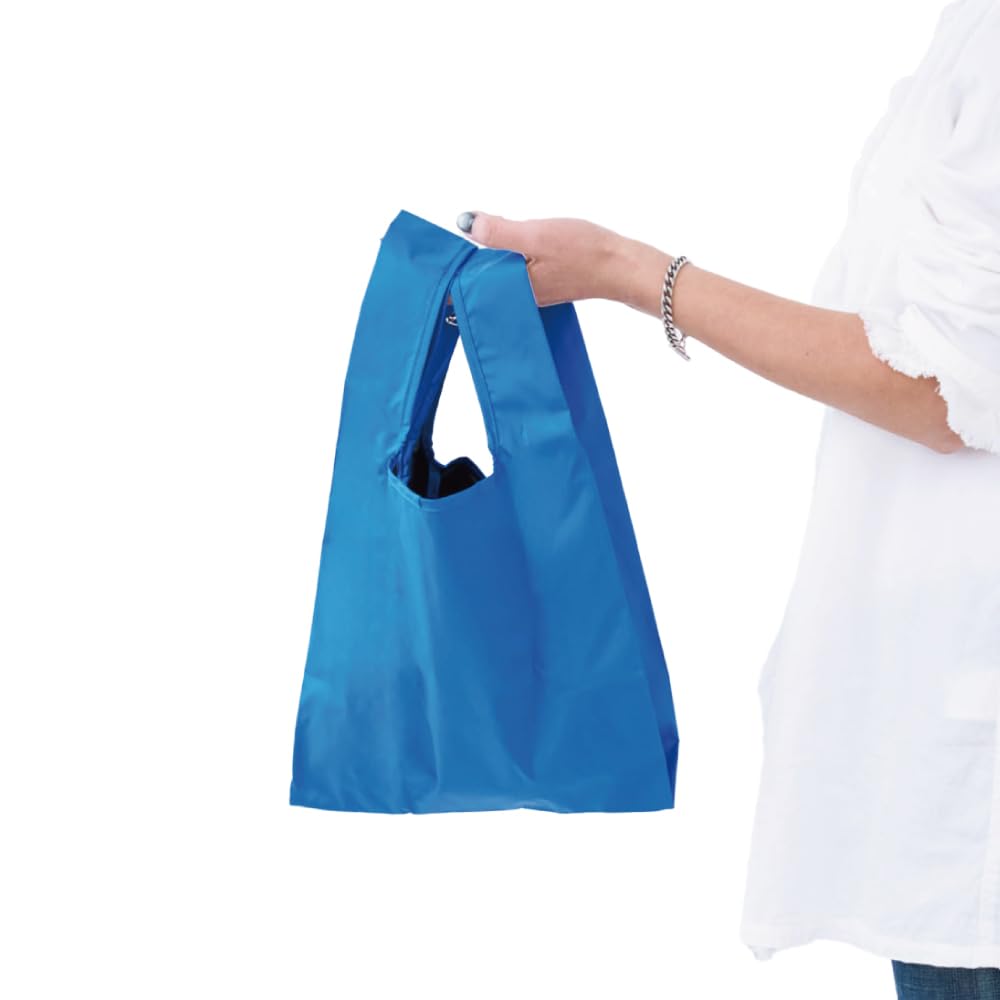 

392plusm Mini Eco Travel Muji Blue Bag, Water-Repellent, Lightweight, Foldable, Pouch-Size, Compact, Bag-in-Bag, Sub-Bag, Mini, синій