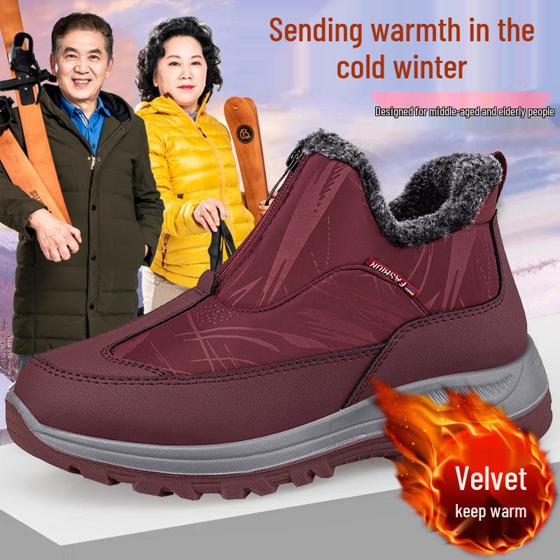 Zhang Kaili Women's Winter Plus Velvet Warm Snow Boots for Walking and Casual Wear