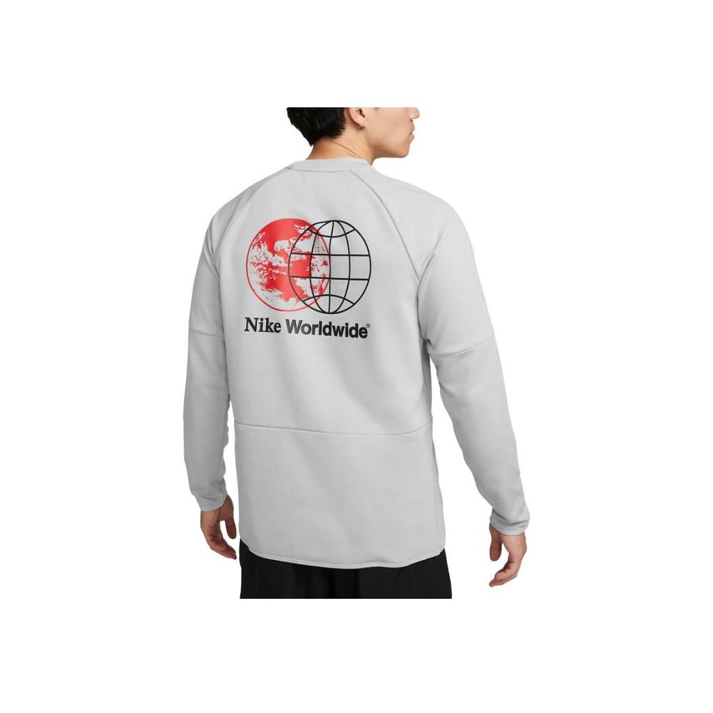 Nike Loose Fit Letter Print Crew Neck Long Sleeve T-Shirt Men Tops Gray DV9828-077