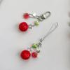 Novelty Tomato with Leaf Girl Keychain Charm Pendant Accessory for School Travel and Everyday Styles Daily Casual Use