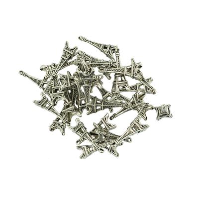 30 Pieces Tibetan Silver 3D Eiffel Tower Dangle Charms Jewelry DIY Makings