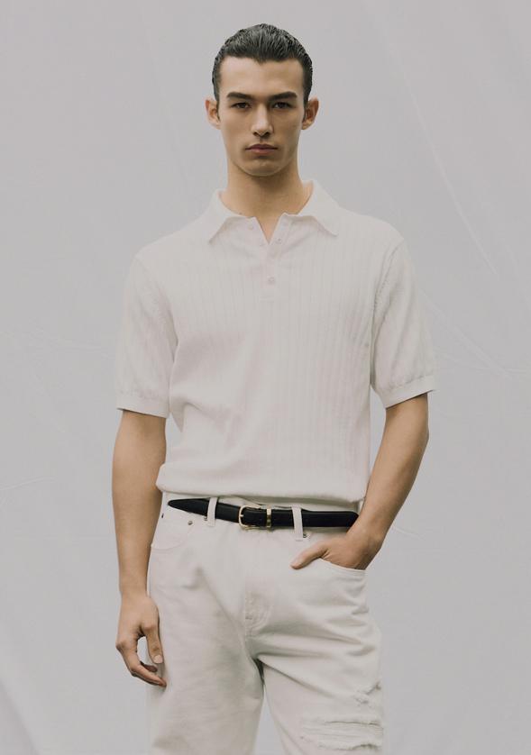 Savage Half Polo Knit - Ivory L