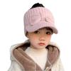 Autumn and winter children's female bow empty top hat versatile fashion autumn and winter knitted hat girls' warm cap