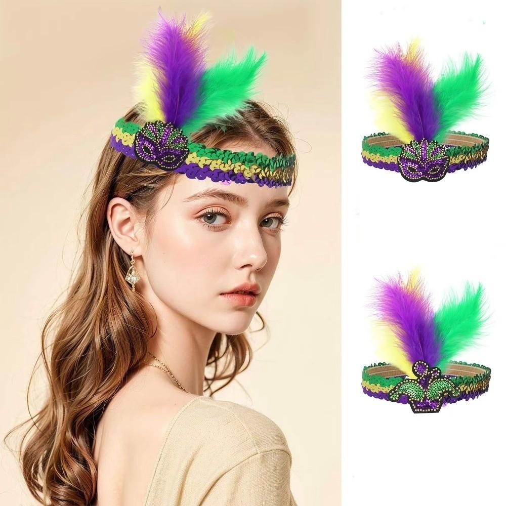 Stage Performance Feather Headband Colorful Feather Headdress Feather Headpiece Carnival Events