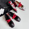 Leather version~ Silver bow single shoes women's shallow mouth new flat-bottomed leather soft-soled French retro Mary Jane shoes