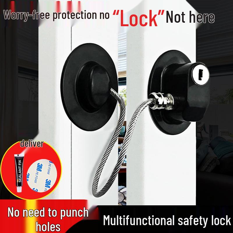 Child Safety Window and Refrigerator Lock - Anti-Fall Restrictor and Cabinet Door Positioner