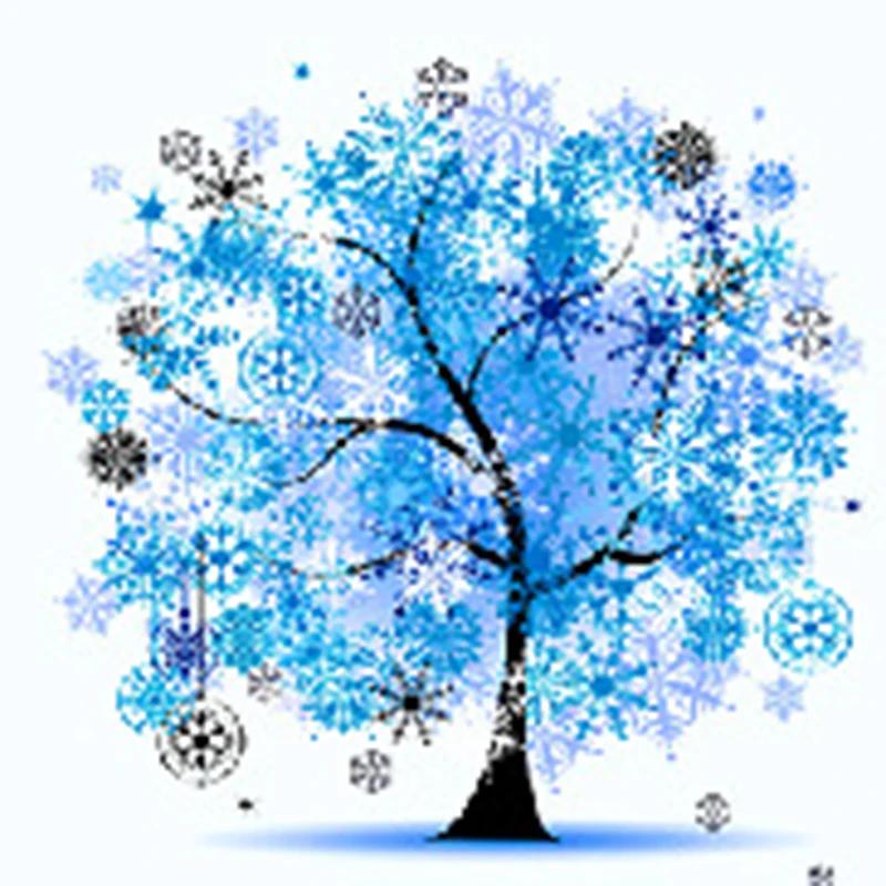 1pcolorful Four Seasons Tree Counted Cross Stitch Kit Embroidery Package Spring Summer Autumn Winter Living Room Home Decorative