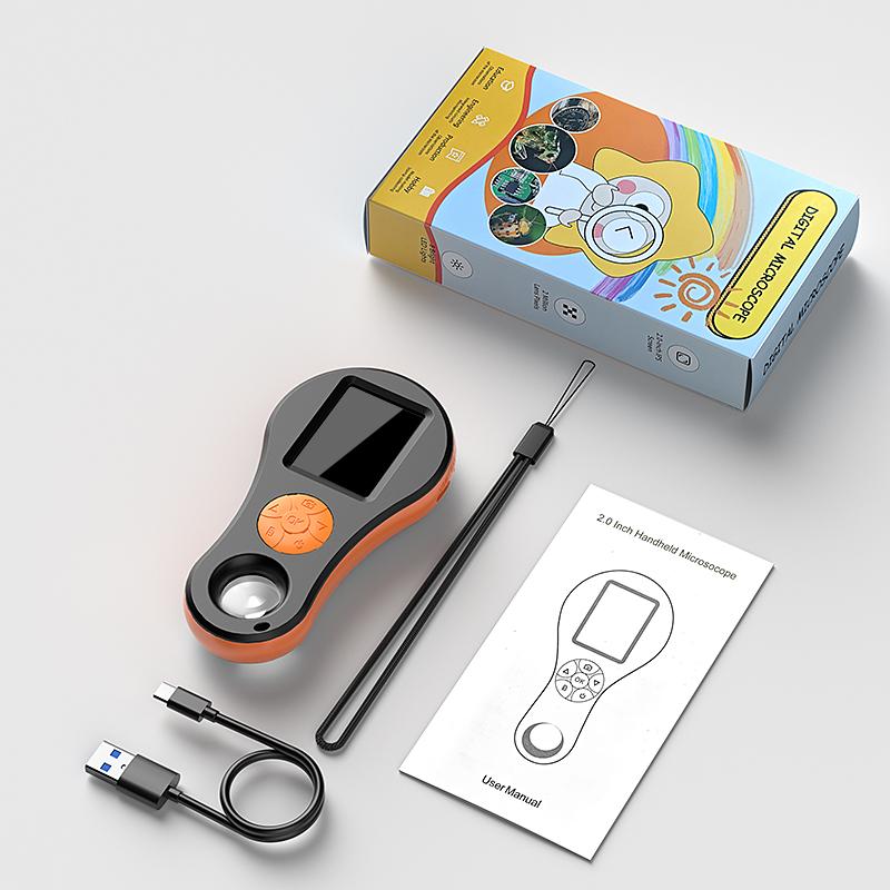 

2.0 IPS Digital Magnifier HD 1080P 500X Portable Microscope Handheld Mignifying Glass for Electronics Repair Check Jewelry чорний
