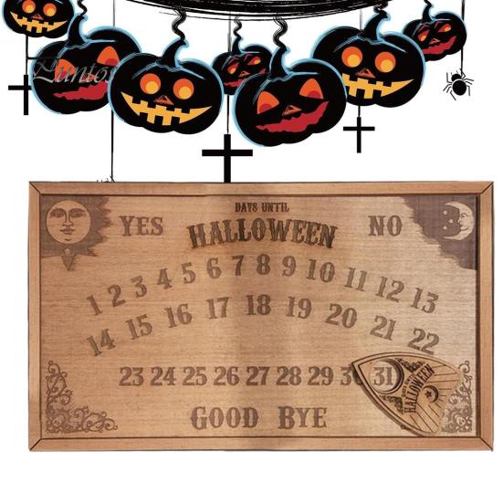 

Календарь обратного отсчета на Хэллоуин, многоразовый прочный деревянный календарь обратного отсчета для праздничных украшений дома