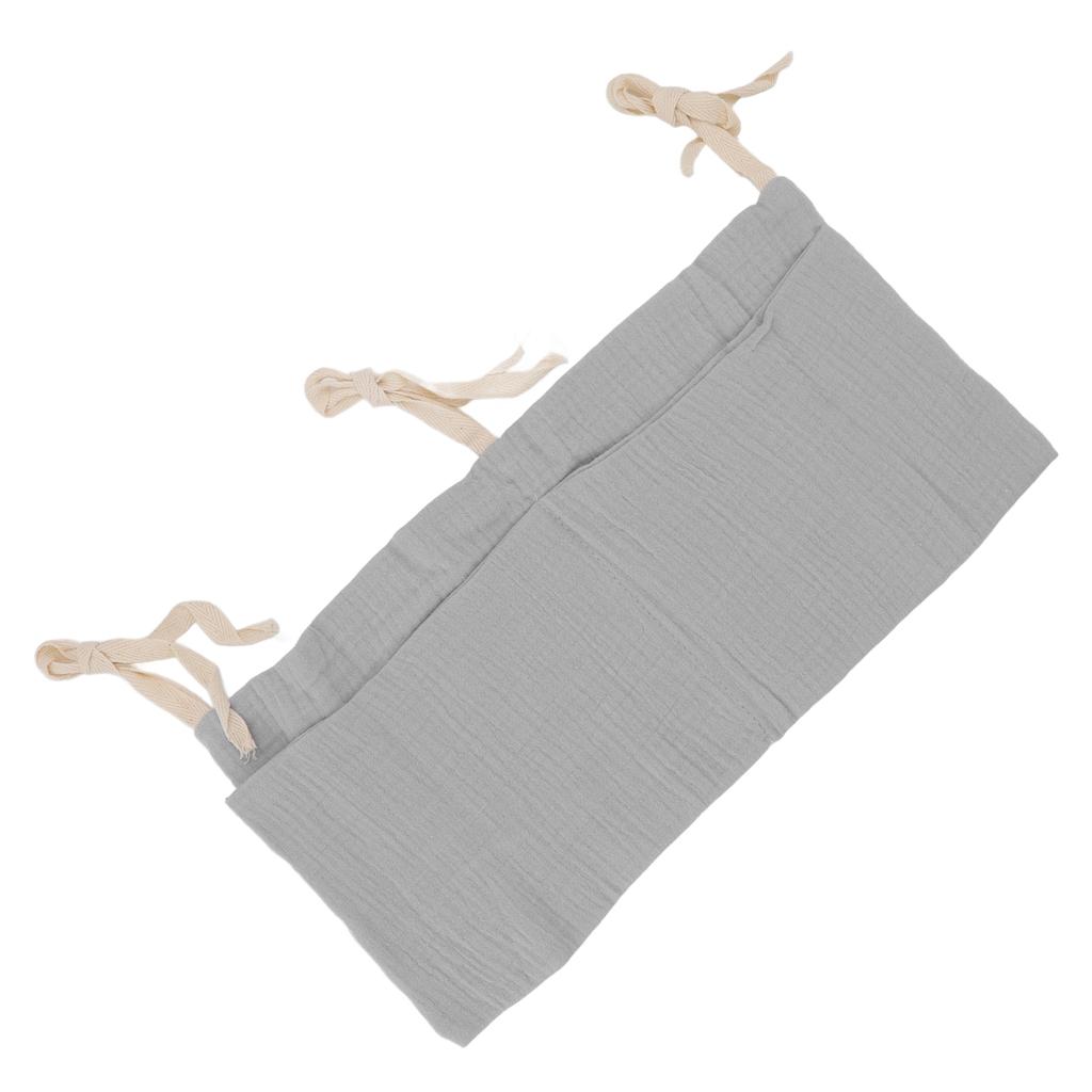 Baby Bed Storage Hanging Bag 2 Pockets Adjustable Strap Infant Bedside Storage Bag for Toy Grey
