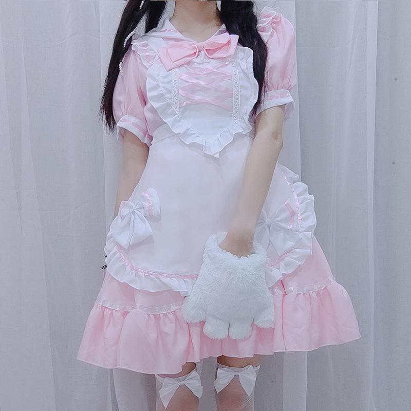 Black maid dress, innocent and cute maid dress princess dress cos costume, anime cosplay costume