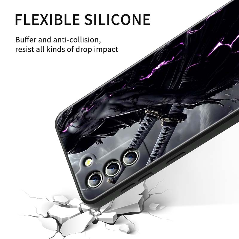 Ancient style swordsman For Samsung Galaxy S26 S25 S24 S23 S22 S21 S20 Ultra Plus FE 5G Black Soft TPU Phone Case