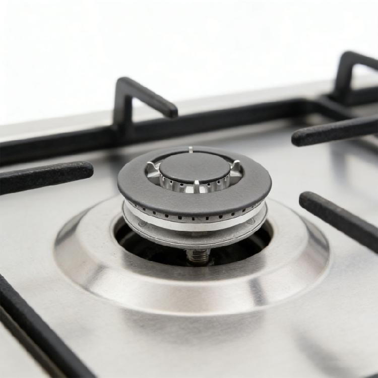Cooktop Burners Head Set with Divider and Base Efficient Combustion Metal Construction Stable Design for Home Kitchens