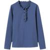 Women's Long-Sleeve Stand-Up Collar T-Shirts with Ruffled Collars, Loose Fit, Large Size - Perfect for Spring and Autumn