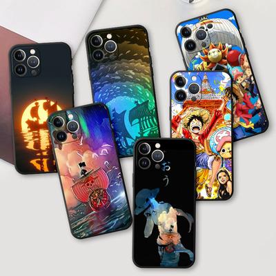 Anime One Piece Tok iPhone 14 Plus 7 13 Pro Max 8 SE 11 6s XR 12 Mini XS X 12pro 6 14 Pro Max Bumper 1-Ones Fekete Puha Borító