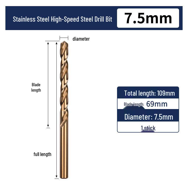 Cobalt Twist Drill Bit for High-Hardness 304 Stainless Steel and Metal
