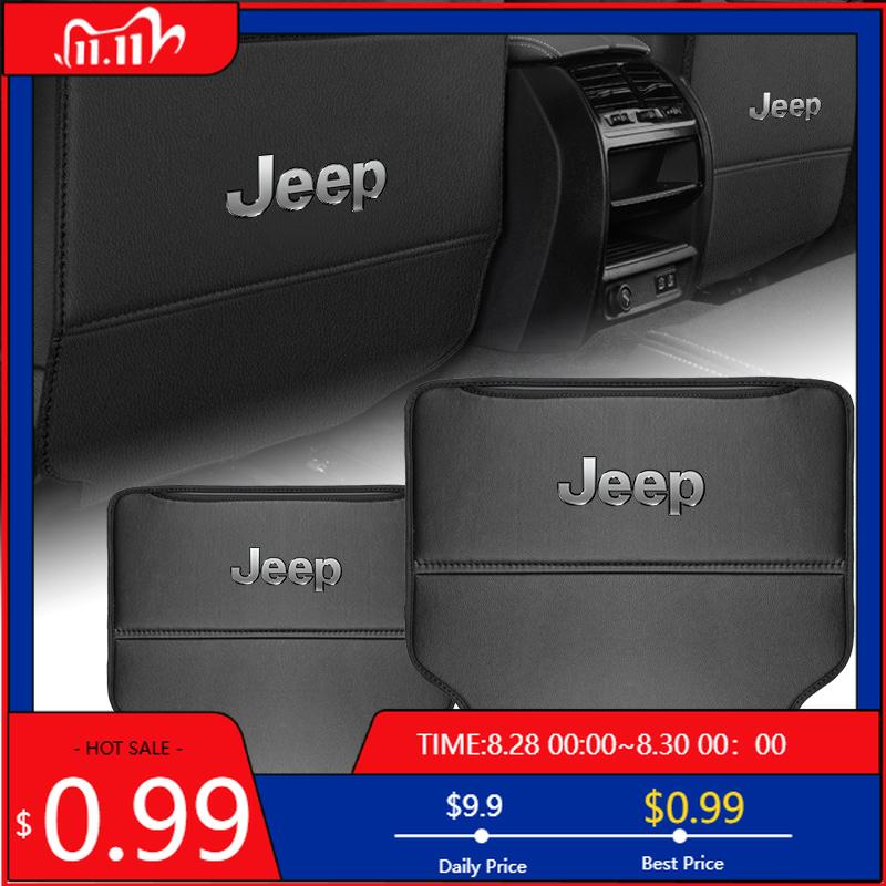 Portabicchieri 2 Pezzi Sedile Auto Schienale Protezione Anti-calcio Borsa Portaoggetti in Pelle Per Jeep Grand Cherokee Wrangler JK Gladiator Compass Renegade