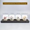 China Tea Cup Drinkware Teaware Tea Bowl Chinese Suet Jade Ceramic Hand Painted Flowers Plant  Water Mug Office Gift 200ml