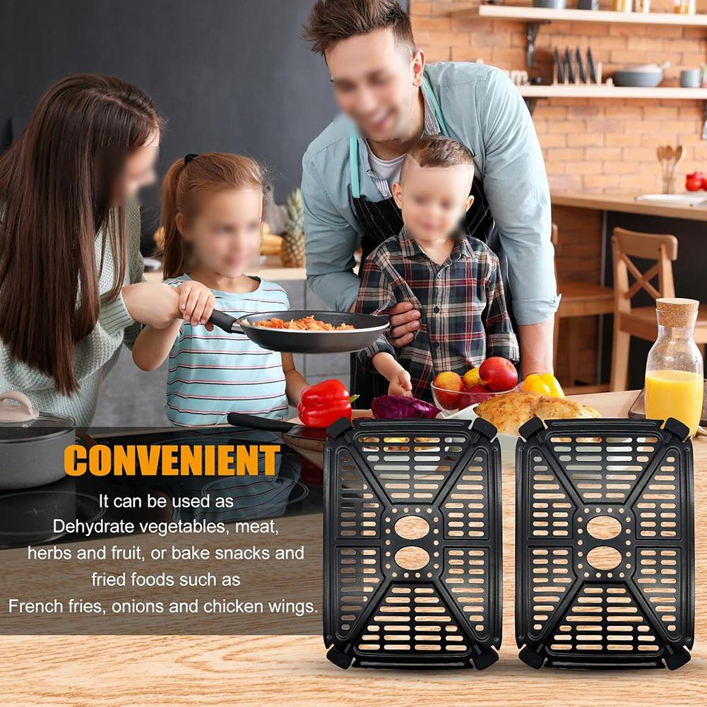 1/2 st Luftfritös Stödtallrik 8,46*4,02tum Dubbelgryta Tillbehör Stödtallrik Stektallrik Oljeseparator Luftfritös Tillbehör