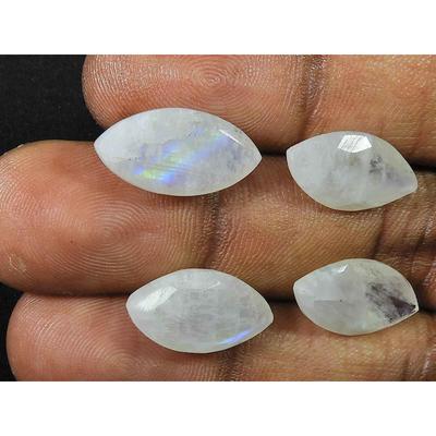 9X18MM Naturalny Tęczowy Kamień Księżycowy Markiza Fasetowany Luźny Kamień Szlachetny 4 Sztuki Partia RML-987
