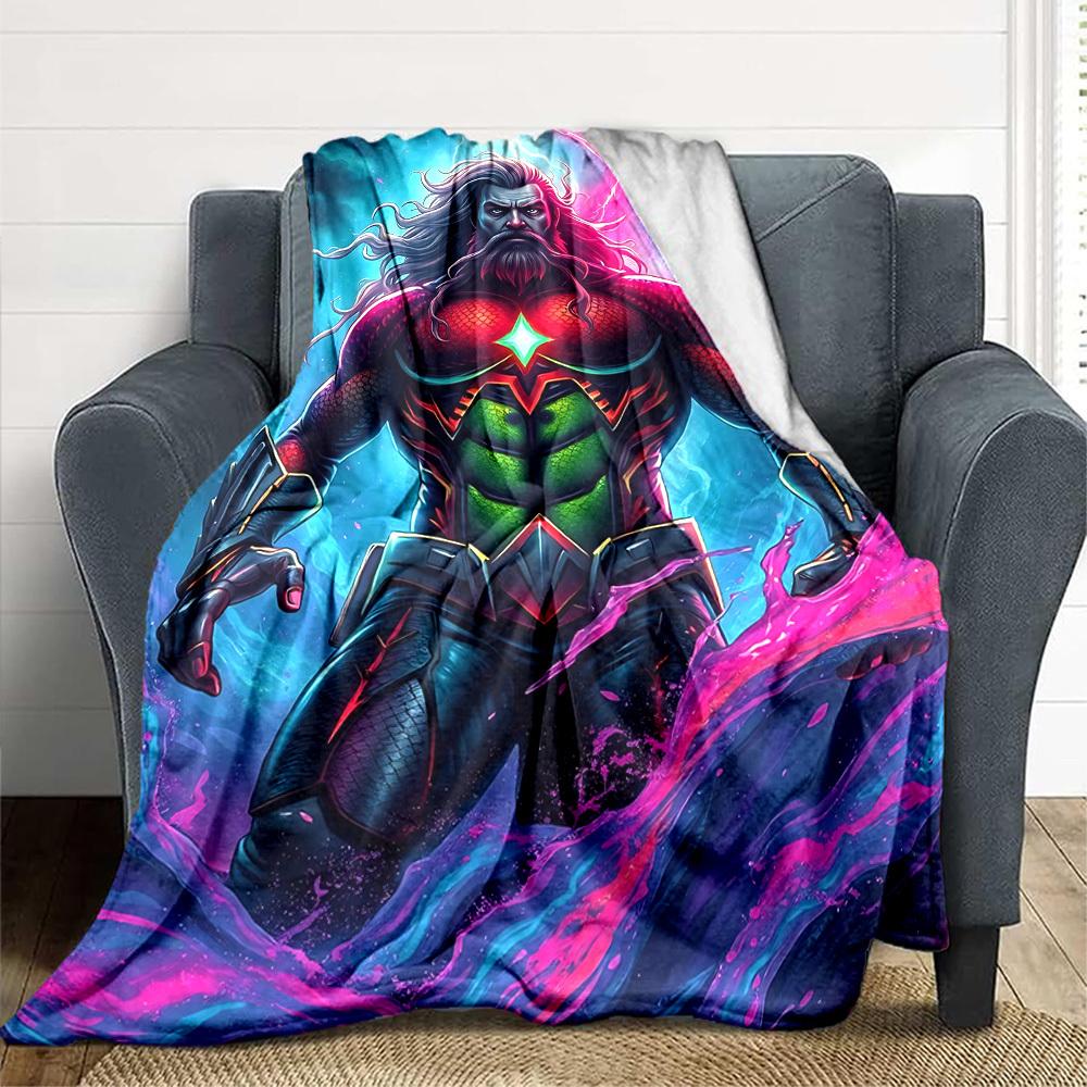 

1 шт. Аквамен, Плед Супергероя | Полиэфирное Волокно, Всесезонный Комфорт для Дивана, Кровати, Офиса, Автомобиля, Кемпинга yy251021152 75x90cm