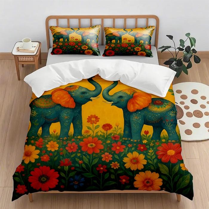 New Digital Printing Quilt Cover Set (Quilt Cover + Pillowcase) 2Pcs/3Pcs Holiday Gift Household Quilt Cover Without Sheets