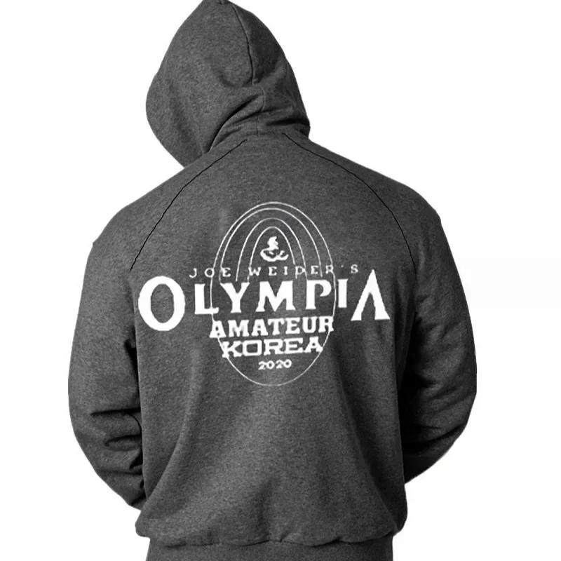 Herren Fitnessstudio Baumwoll Kapuzenpullover Lässig Bodybuilding Locker Sport Sweatshirt Pullover Sportbekleidung Workout Kapuzenpullover Lässig Fitness Kleidung
