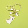 Adorable Cross-Border Moon Cat & Star Keychain Pendant - Cute Metal Bag Accessory