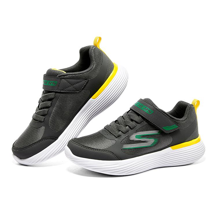 Skechers Go Run 400 V2 Comfortable Round Toe Velcro Versatile Outdoor Low Top Kids Casual Shoes Kids casual shoes Gray Yellow 405104L-CCYL