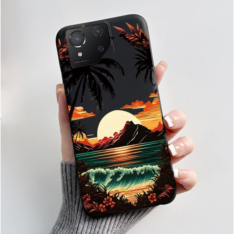 Casing For Asus ROG Phone 8 Phone8 ROG8 Pro Case Luxury Dragon Cute Cool Boys Girls Slim Black Matte Soft TPU Back Protect Cover