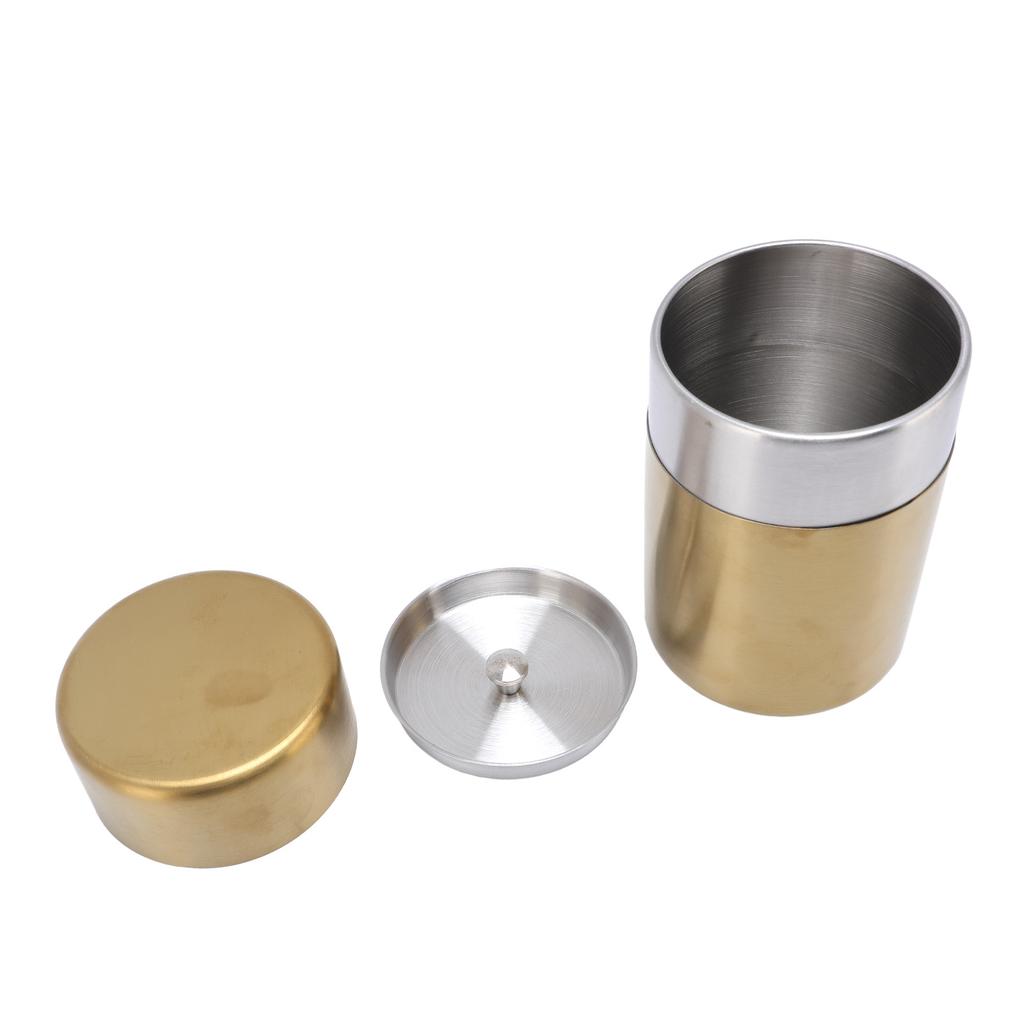 Tea Canister Gold 304 Stainless Steel Sealed Damp Proof Coffee Sugar Tea Leaf Jar