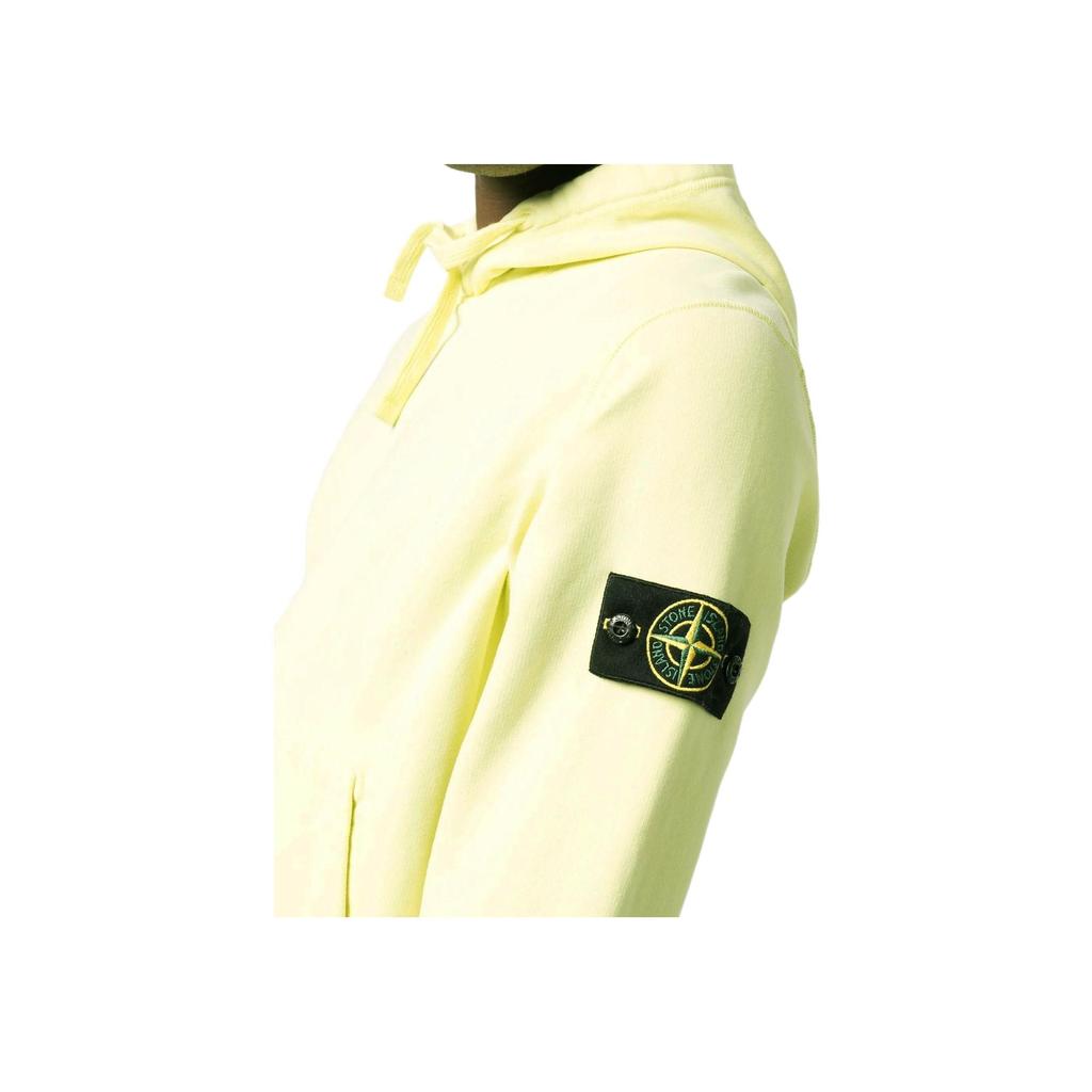 STONE ISLAND Fw22 Unifarbener Pullover mit Kängurutasche und Logo Sweatshirt Herren Sweatshirt Zitronengelb 771564120-V0031