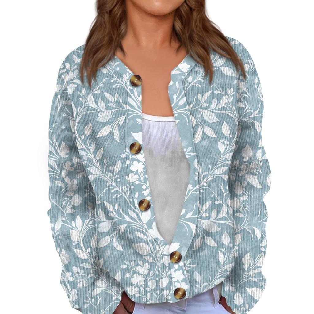 Chaqueta tipo cárdigan de punto de manga larga con estampado de San Valentín para mujer