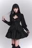 Qichenk Gothic Lolita Langarm Gothic Lolita Gothic Halloween Damenkleid, Spitze, Kostüm, Damenhaft, Kleid, Cosplay, Niedlich, Outfit, Schwarz,