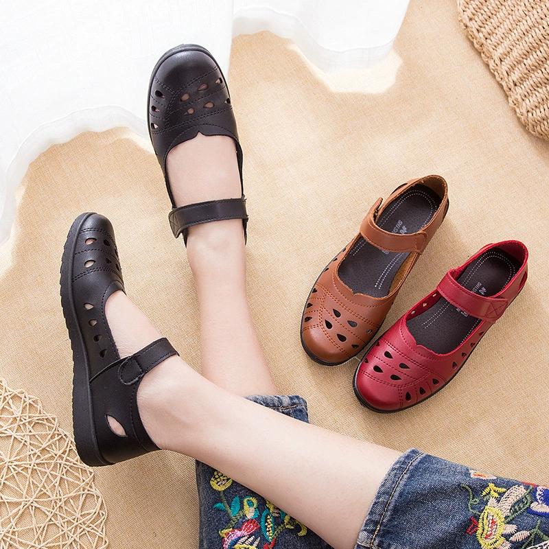 SoftSole Mom's Shoes Sandals Summer Comfort Flat Sole Women's Shoes Non-Slip Comfortable Lightweight Walking Sandals