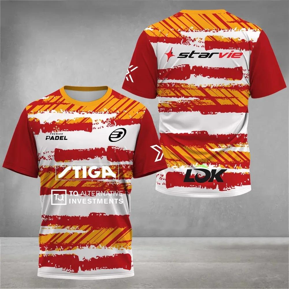 

Падель Джерси Дышащая Быстросохнущая Теннисная Футболка с Коротким Рукавом Большая Мужская Спортивная Фитнес Топ Свободная Влагоотводящая Повседневная Рубашка L