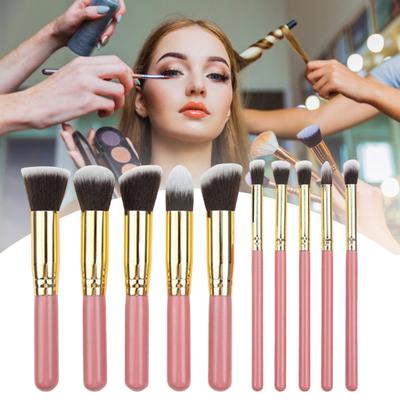 10Pcs Makeup Brush Set Lint-free Dense Bristles Soft Powder Foundation Contour Blush Concealer Brushes Kit for Women
