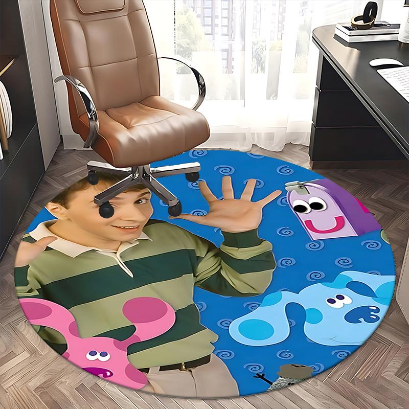 Blues Hinweise & Sie! Stuhlmatte Runder Teppich - Büroteppich, Geschenk für Jungen und Mädchen, Blue's Clues Möbelzubehör0476b