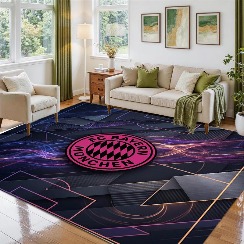 Bayern Munich Design Crystal Velvet Rug Soft Decorative Mat for Bedroom Entrance