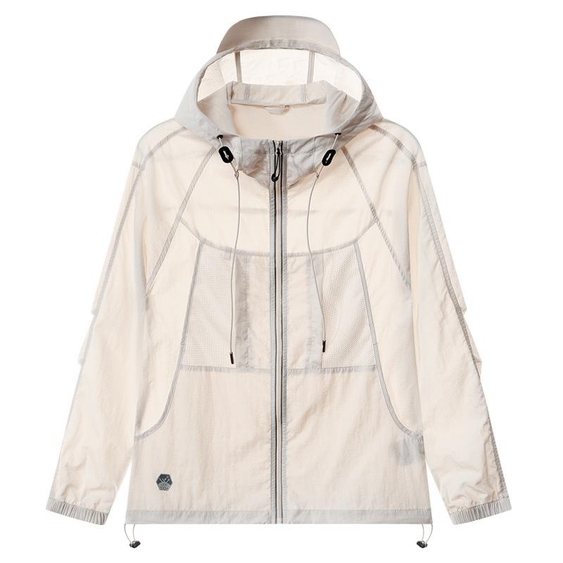 Summer Ultra-Thin Soft Ice Silk Sun Protection Clothing Men UV Protection Outdoor Fishing Hooded Climbing Jacket