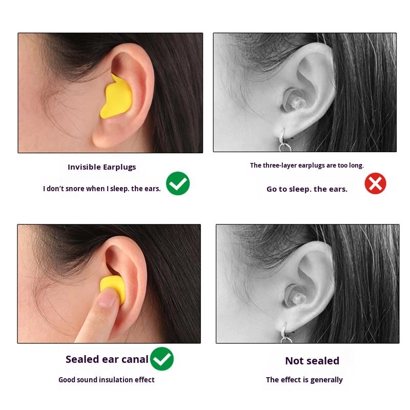 Soundproof Anti-Noise Reusable Silicone Shaping Earplugs Intrinsically Safe for Sleep Work Student Snoring Protection