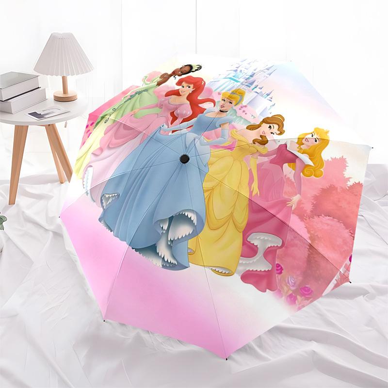 Princesses Castle Themed Automatic Opening and Closing Umbrella, Brightly Colored 8-rib Portable Umbrella, Suitable for Men and Women, A Per