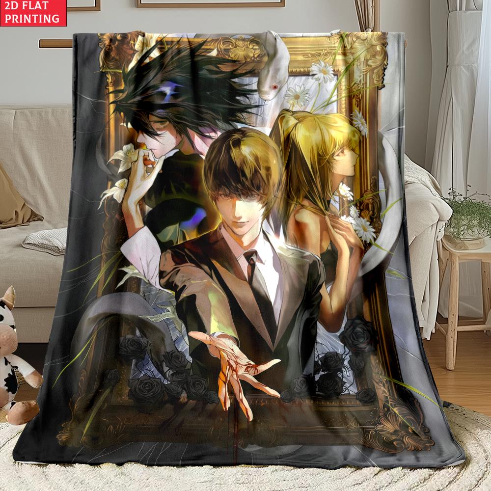 Light Yagami Print Thin Flannel Blanket for Bedrooms,Living Rooms,Sofas Blankets,Lunch Breaks,blankets Fluffy Blanket