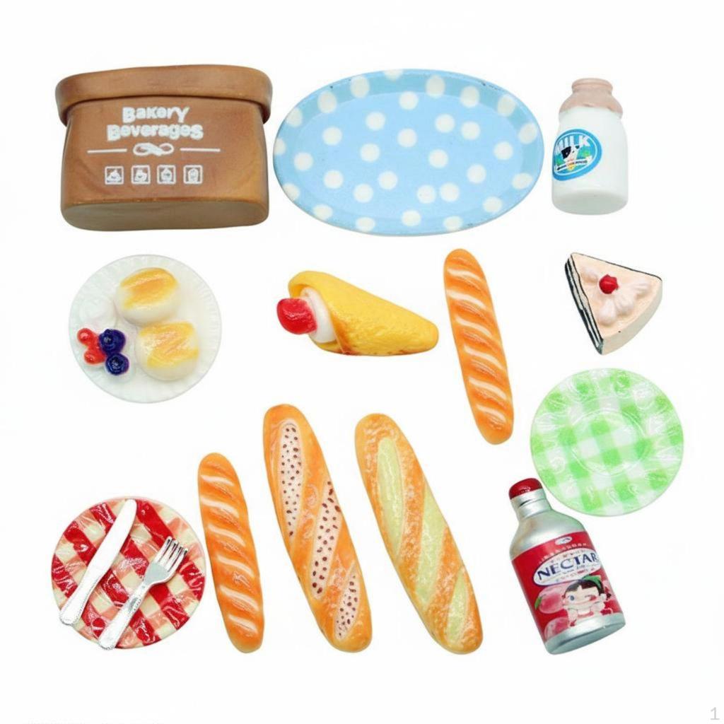Dollhouse Breakfast Set Photography Prop Miniature Food Model Realistic Design
