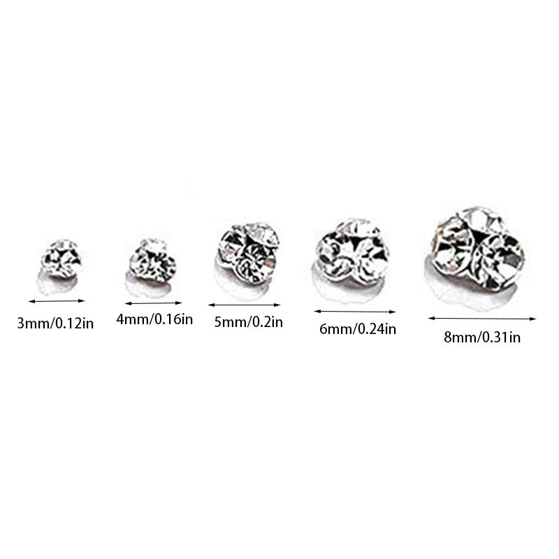 5Pcs 3D Shiny Nail Rhinestones Luxury Crystal Diamonds Classic Piles Of Diamonds Nail Art Decorations Diy Manicure Ornaments