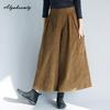 Plus Size Korean Fashion Autumn Winter Women Wide Leg Pants High Waist Black Brown Baggy Trousers Oversized Corduroy Ladies' Pants With Pockets