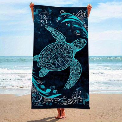 Boho Sea Turtle Beach Towel Patterned Sunscreen And Windproof Suitable For Swimming Pool Camping Travel Blanket