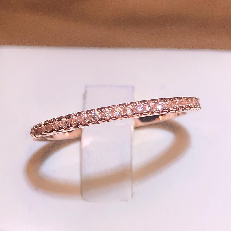 New Fashion Rose Gold Ring For Ladies Super Flash White Zirconia Ring Party Birthday Jewelry Gift