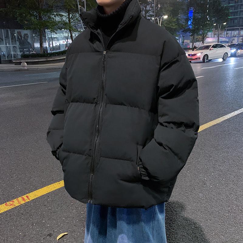 

Мужская куртка большого размера на осень и зиму с начесом, утолщенная короткая куртка, свободный воротник-стойка, теплая верхняя одежда XS