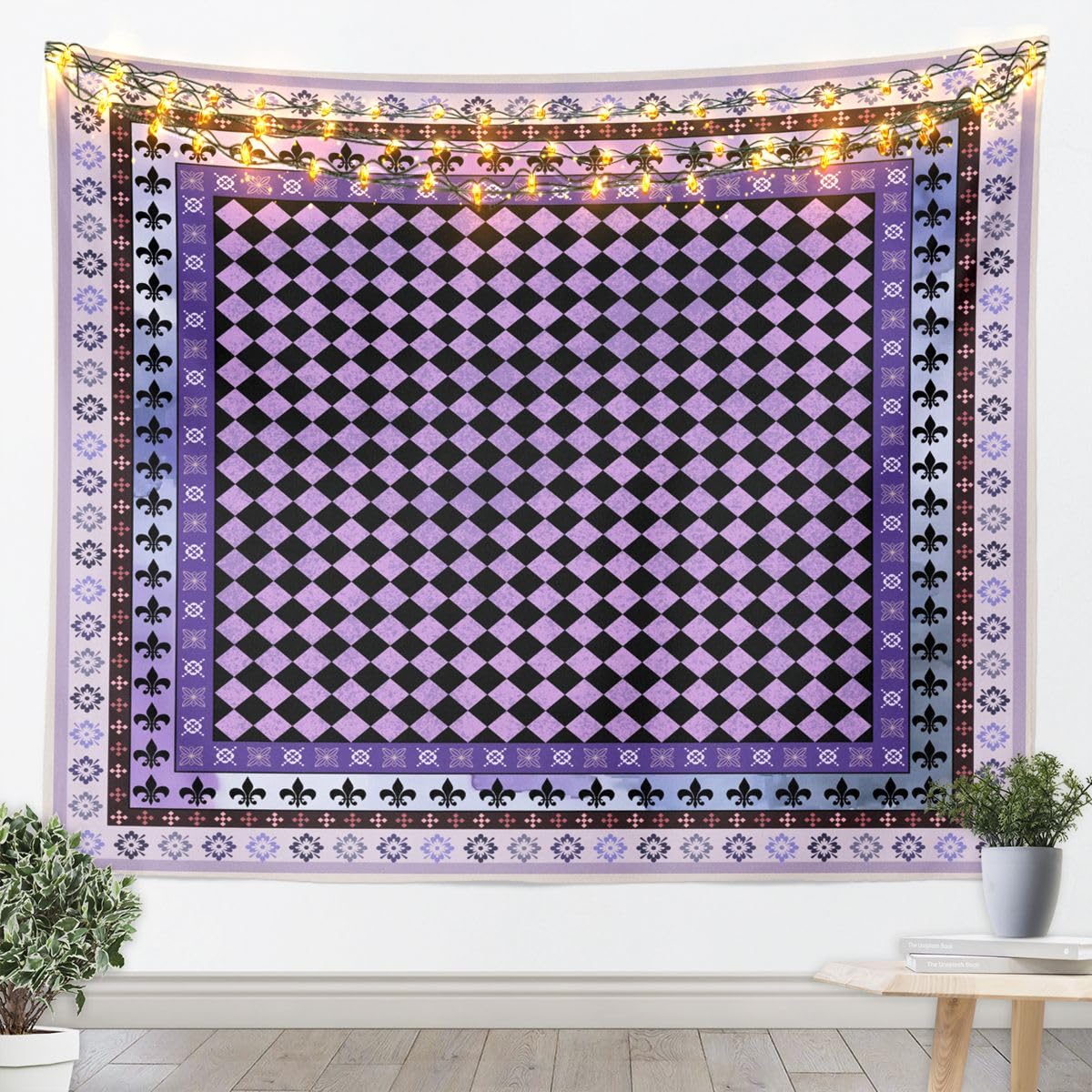 Modern Geometric Tapestry Brown Patchwork Texture Retro Wall Art for Living Room Bedroom Modern Art Wall Hanging Blanket Luxury 70x100CM